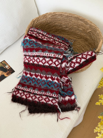 Bufanda De Lana Para Mujer Con Patrón De Árbol De Navidad En Rojo, Ideal Para Otoño E Invierno