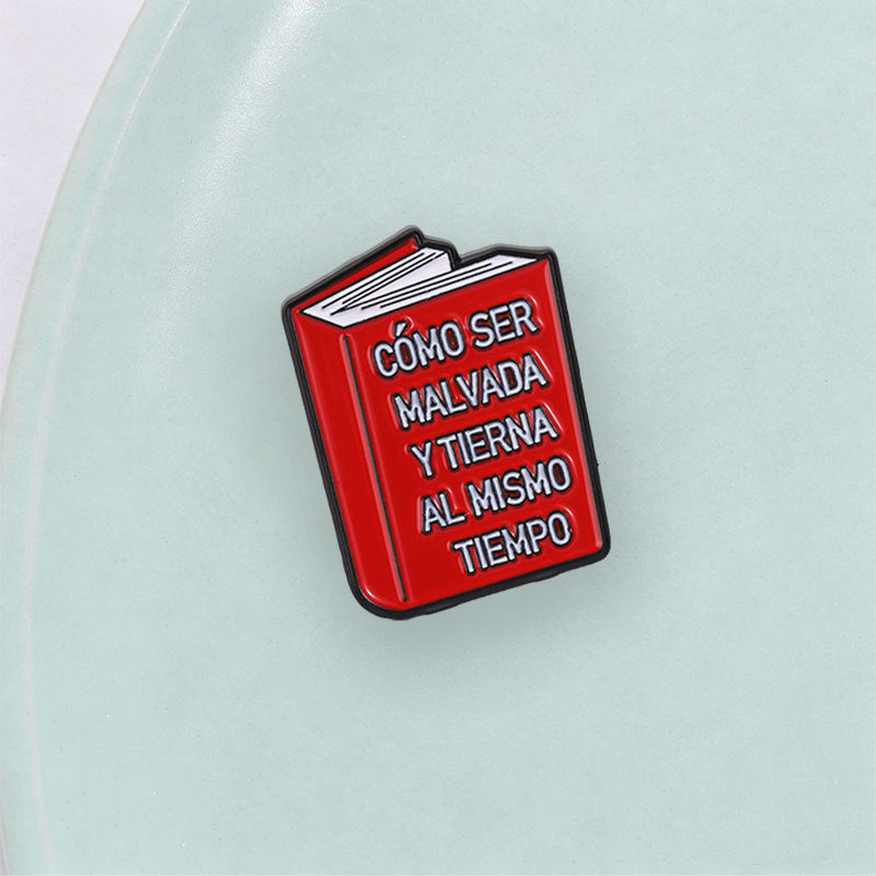 Insignia De Aleación Con Estampado Multicolor De Dibujos Animados, Diseñada Como Pin Para Libros