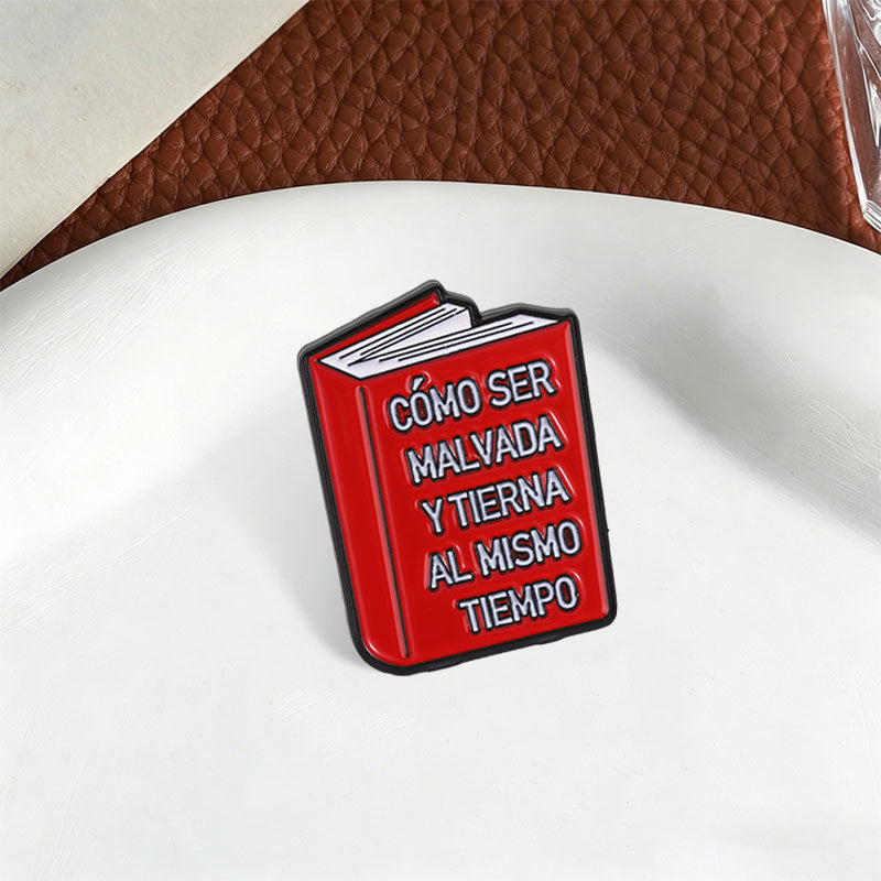 Insignia De Aleación Con Estampado Multicolor De Dibujos Animados, Diseñada Como Pin Para Libros