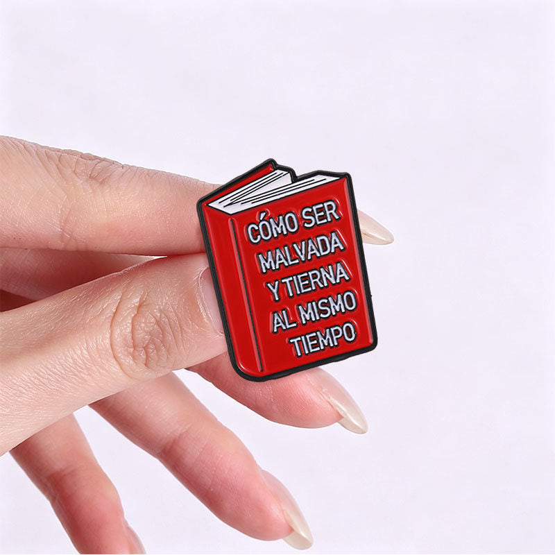 Insignia De Aleación Con Estampado Multicolor De Dibujos Animados, Diseñada Como Pin Para Libros