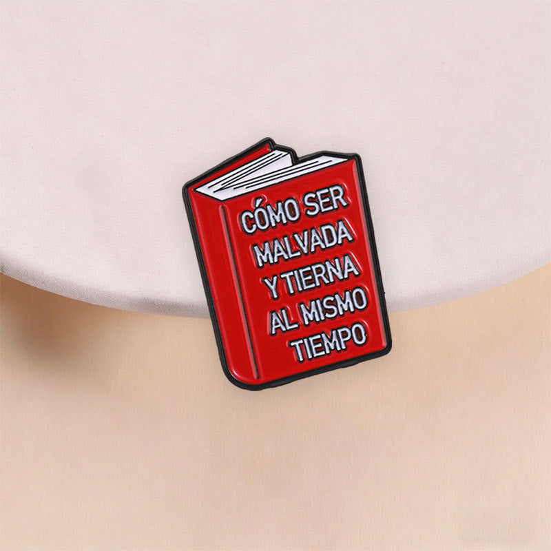 Insignia De Aleación Con Estampado Multicolor De Dibujos Animados, Diseñada Como Pin Para Libros