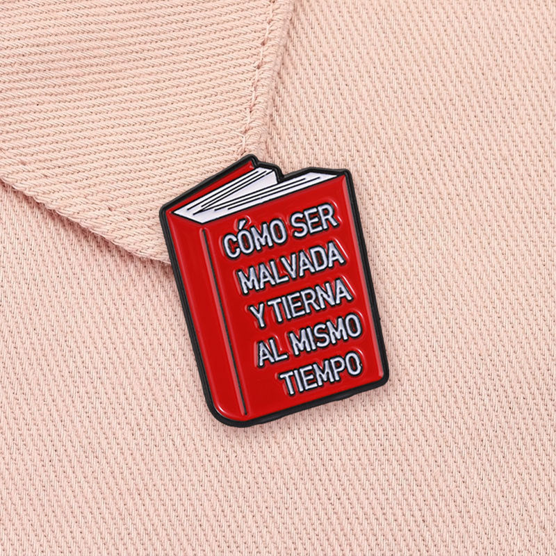 Insignia De Aleación Con Estampado Multicolor De Dibujos Animados, Diseñada Como Pin Para Libros