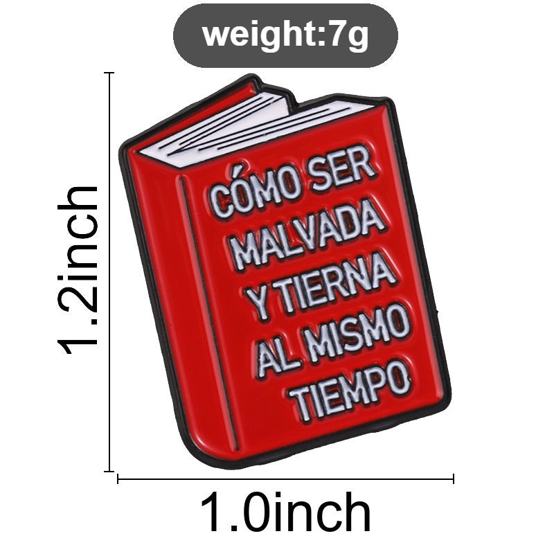 Insignia De Aleación Con Estampado Multicolor De Dibujos Animados, Diseñada Como Pin Para Libros