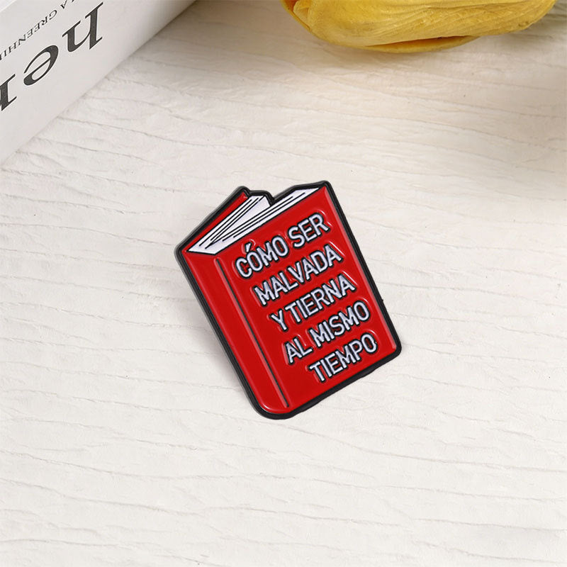 Insignia De Aleación Con Estampado Multicolor De Dibujos Animados, Diseñada Como Pin Para Libros