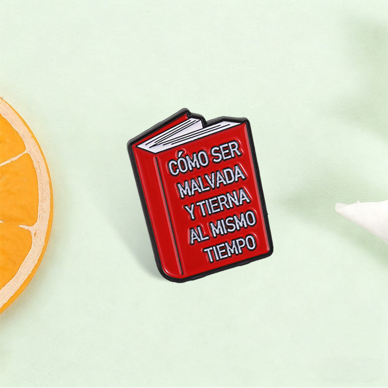 Insignia De Aleación Con Estampado Multicolor De Dibujos Animados, Diseñada Como Pin Para Libros
