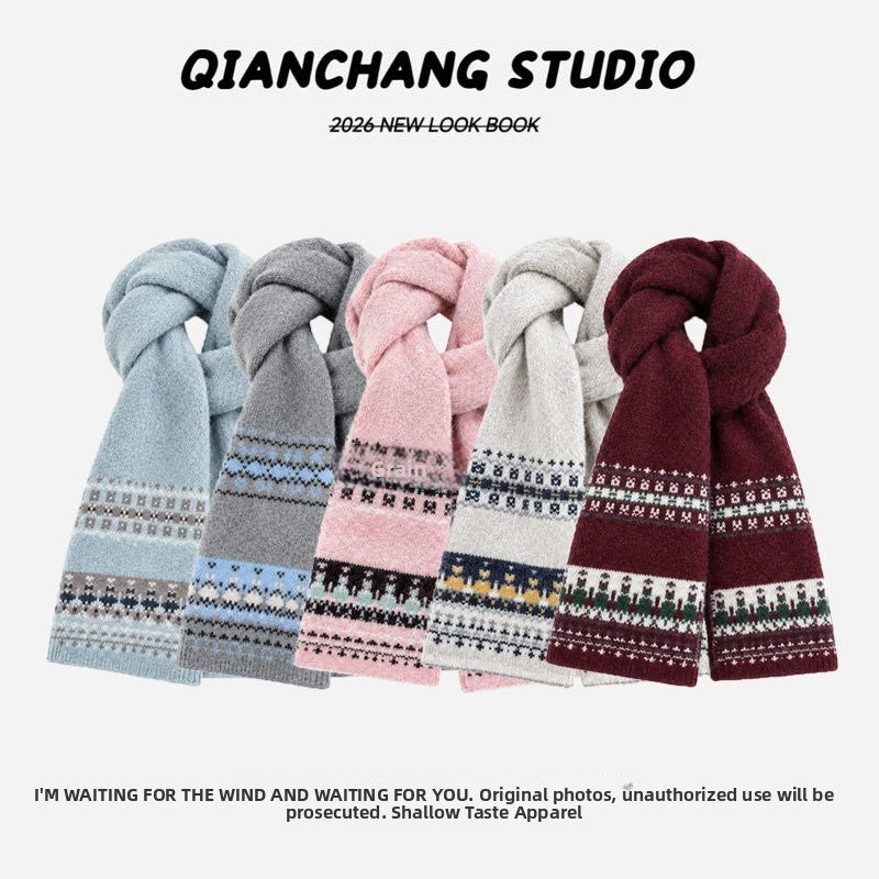 Bufanda A Cuadros Para Mujer En Color Rojo, Confeccionada Con Un Tejido Suave Que Imita El Cachemir, Ideal Para Las Estaciones De Otoño E Invierno.