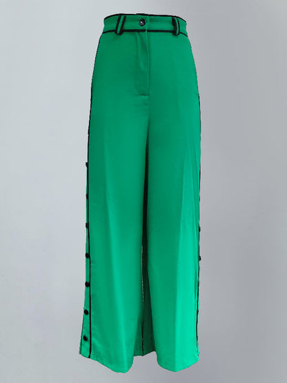 H-line Wide Leg Solid Color Pants