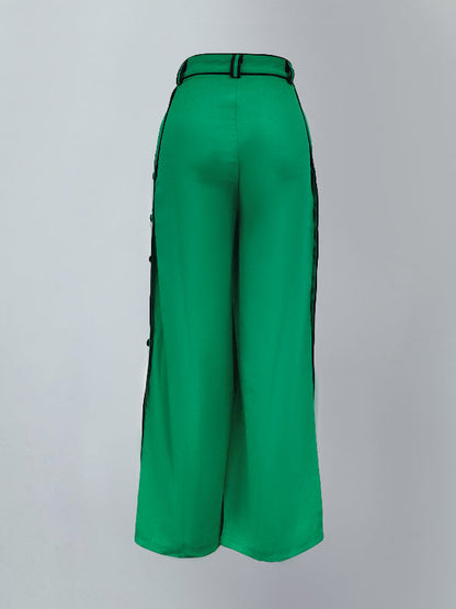 H-line Wide Leg Solid Color Pants