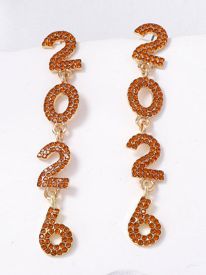 Figure Rhine Stones Shiny Earrings Accessories