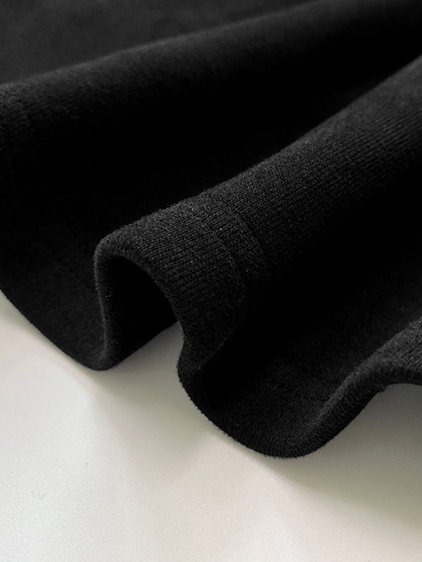 Long Sleeves Solid Color Split-Joint Round-Neck Sweatershirt