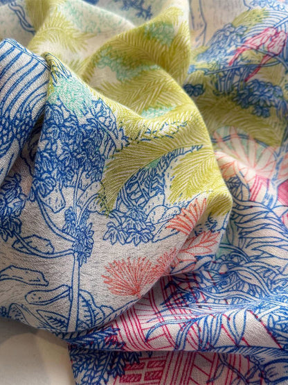 Flower Print Animal Printed Shawl&Scarf