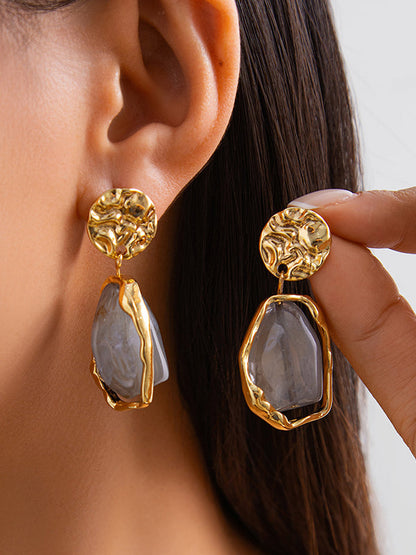 Irregularity Geometric Shiny Earrings Accessories