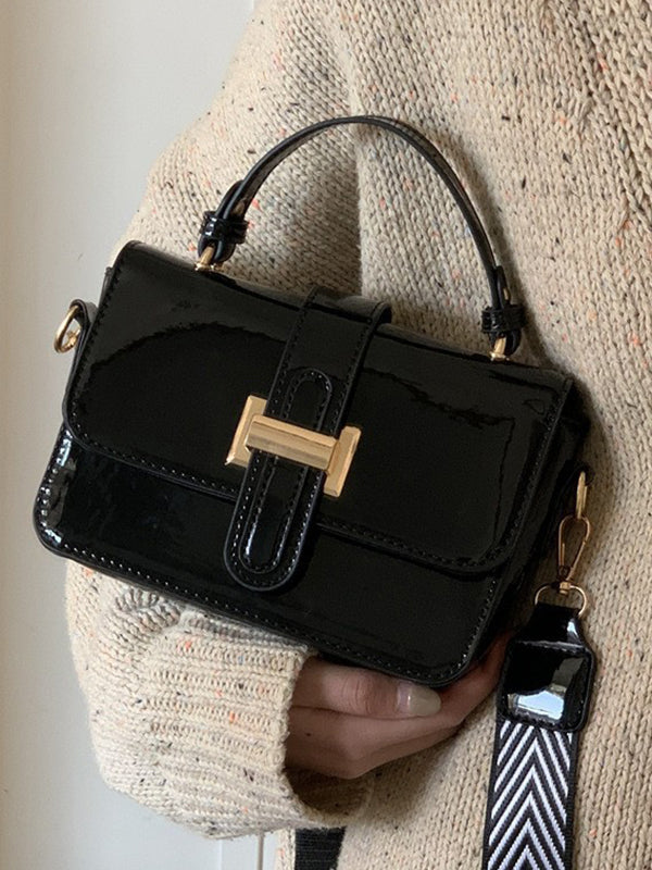 Belt Buckle Shiny Split-Joint Bags Crossbody Bags Handbags