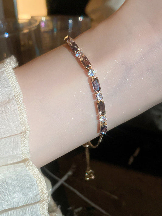 Adjustable Geometric Rhine Stones Shiny Bracelet Accessories