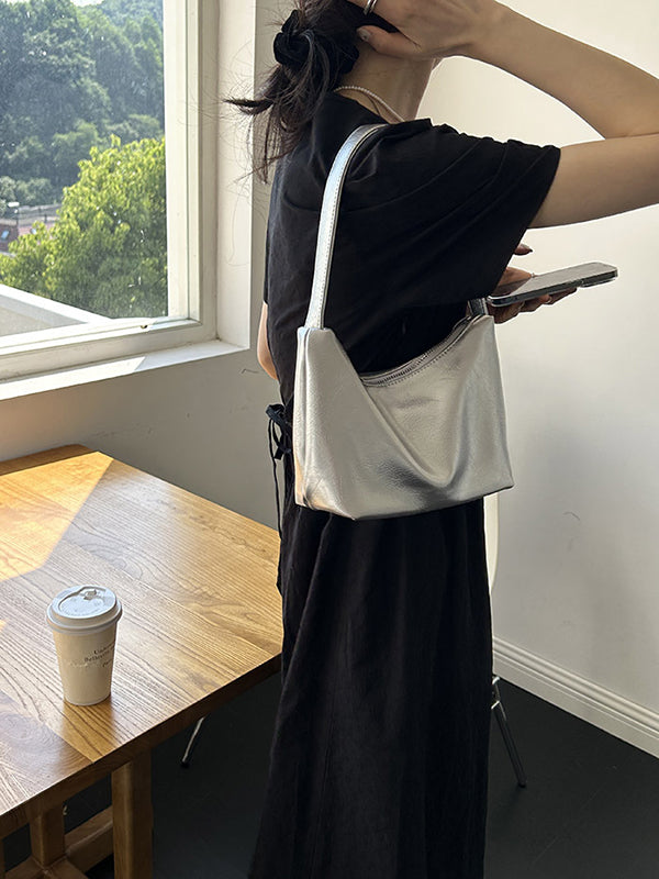 Shiny Split-Joint Zipper Bags Bags Accessories Handbags Shoulder Bags