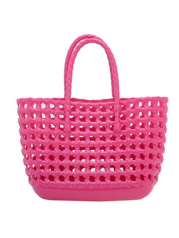 Hollow Solid Color Handbags