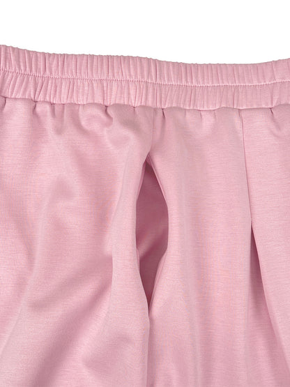 Cropped High Waisted Pleated Pockets Solid Color Pants Trousers