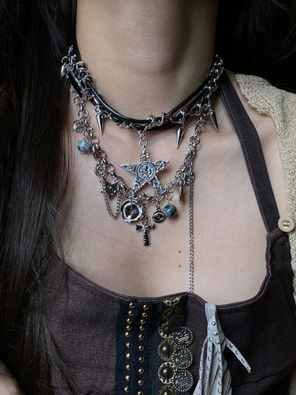 Chains Star Shape Tasseled Necklaces Accessories