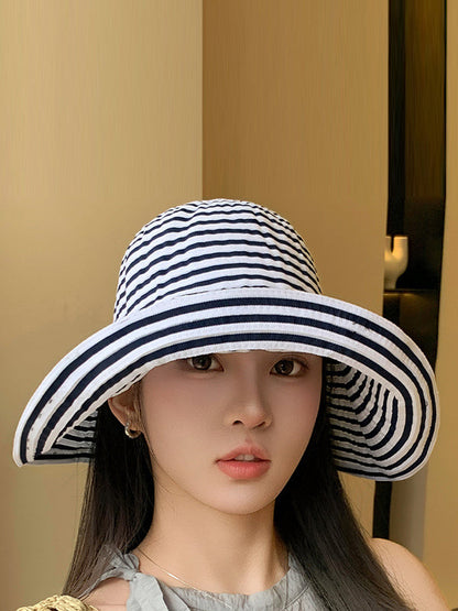 Split-Joint Striped Sun Hat