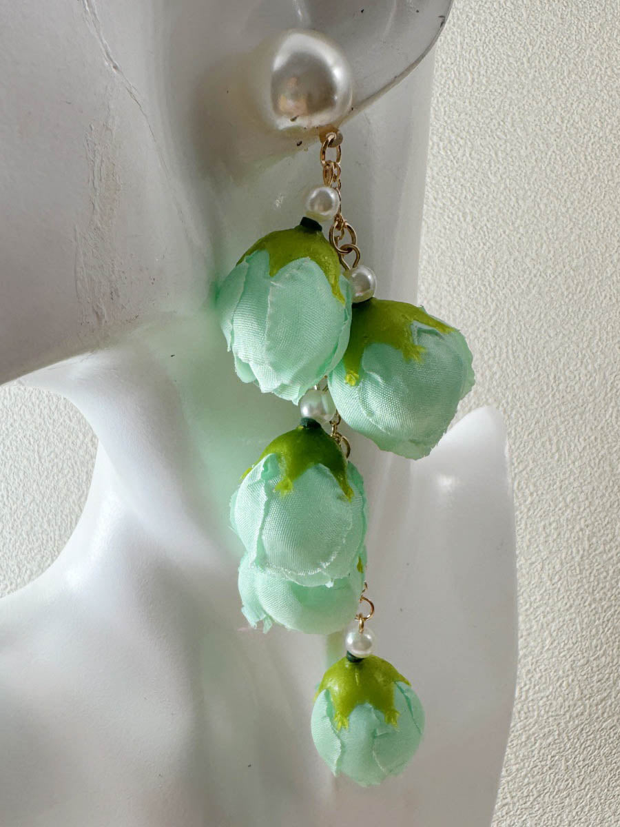 Tasseled Flower Shape Drop Earrings