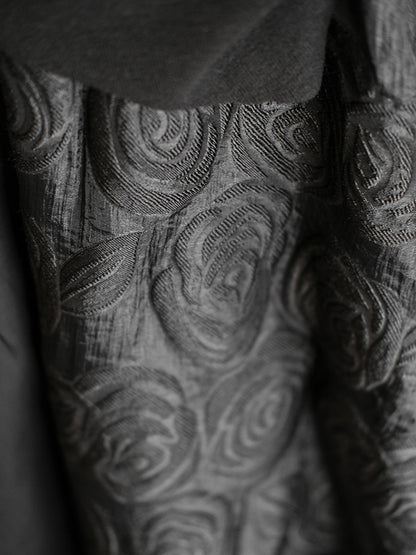 A-Line Loose Double Layered Elasticity Jacquard Solid Color Split-Joint Skirts Bottoms
