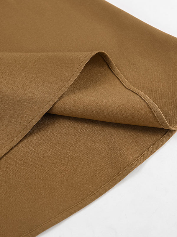 Loose Mermaid No Belt Solid Color Split-Joint Zipper Skirts Bottoms