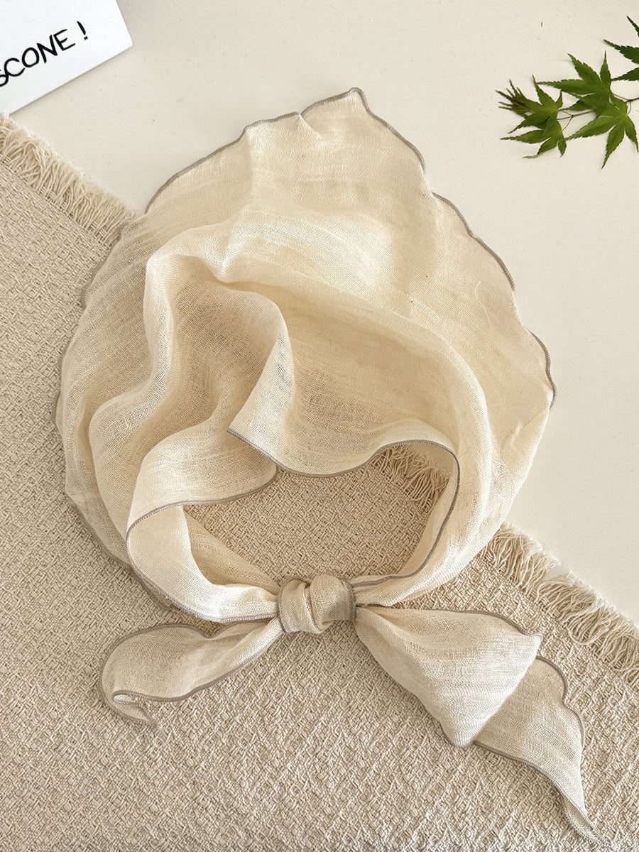 Women Summer Stripe Plaid Soft Triangle Scarf