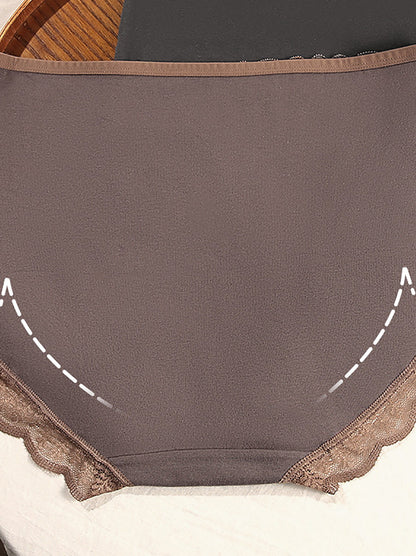 4 Pieces Women Artsy Lace Spliced High Waist Underwear