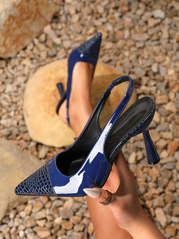 Pointed-Toe Split-Joint Pumps Slider Sandals