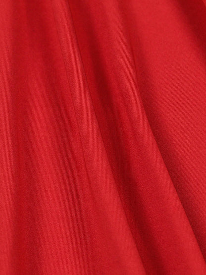 A-Line Elasticated Waist Backless Pleated Solid Color Split-Joint Deep V-Neck Mini Dresses