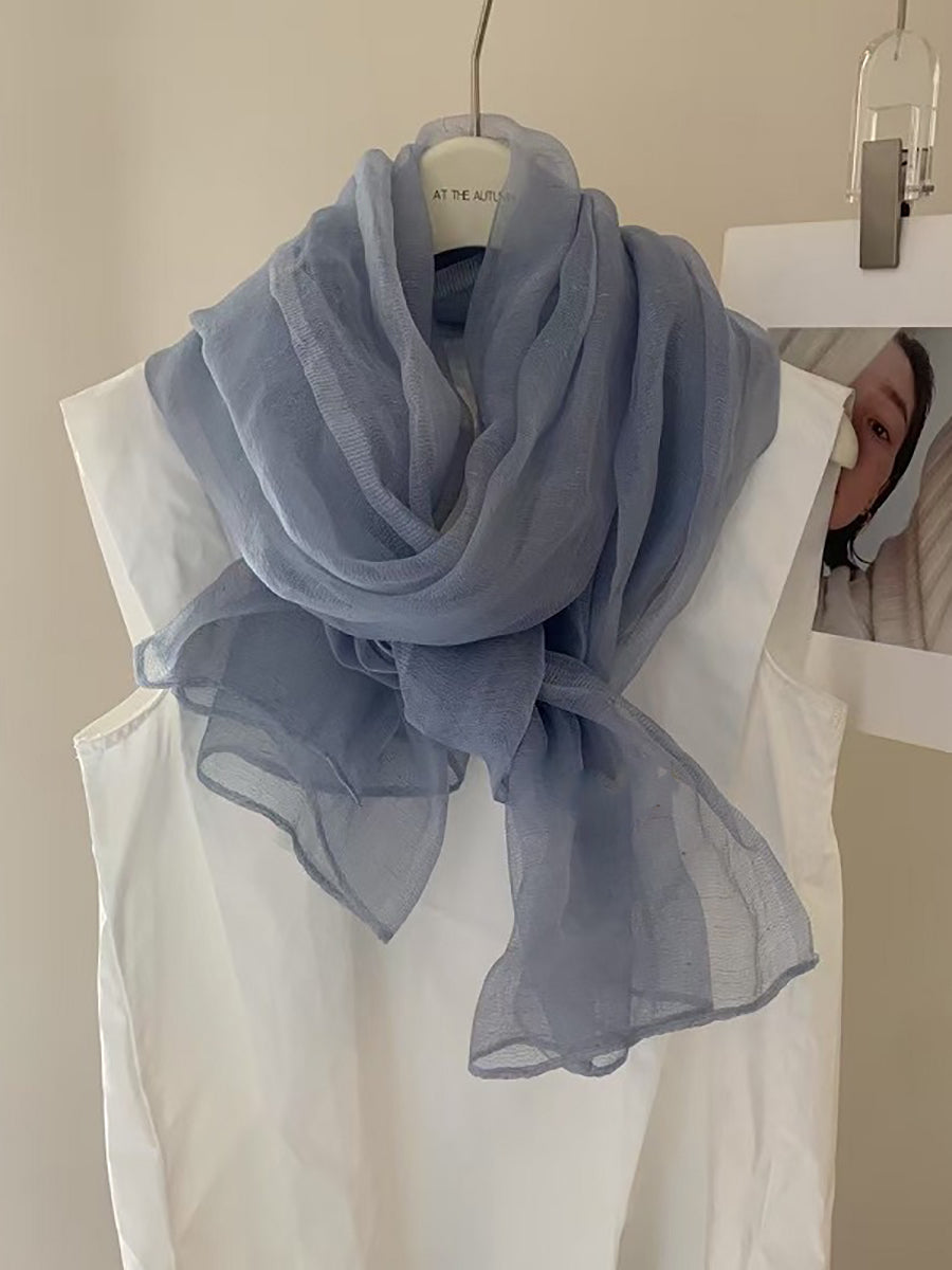Women Summer Casual Pure Color Shawl Scarf