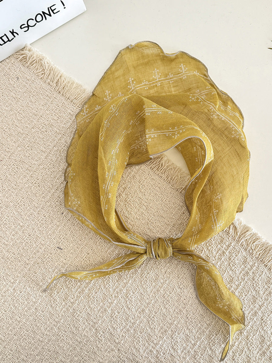 Women Summer Stripe Plaid Soft Triangle Scarf