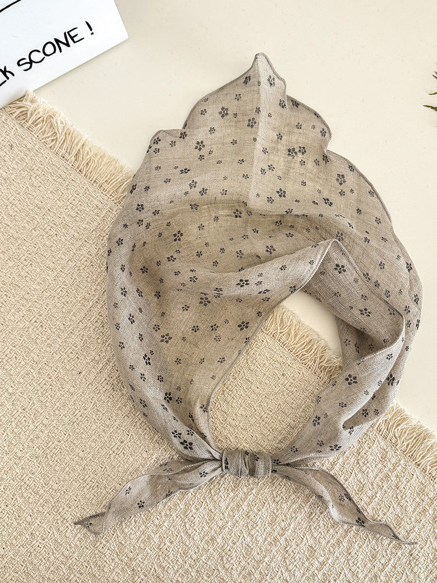 Women Summer Stripe Plaid Soft Triangle Scarf