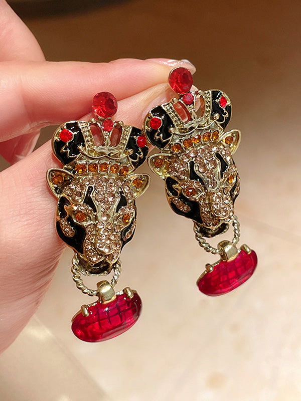 Geometric Rhine Stones Drop Earrings