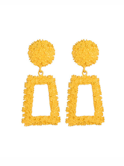 Geometric Hollow Solid Color Drop Earrings