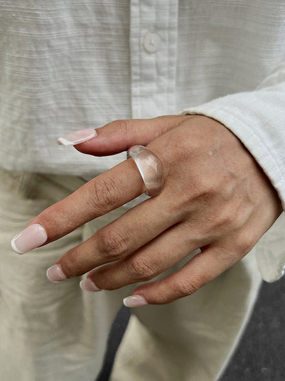 Geometric Shiny Slightly Sheer Rings Accessories
