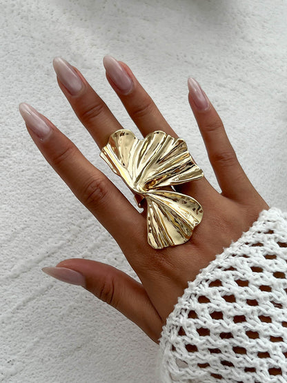 Irregularity Geometric Pleated Rings Accessories