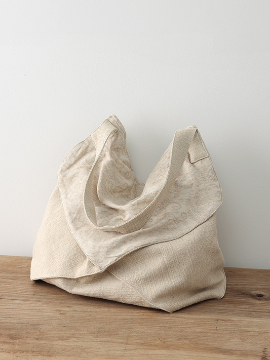 Floral Jacquard Cotton-linen Shoulder Bag