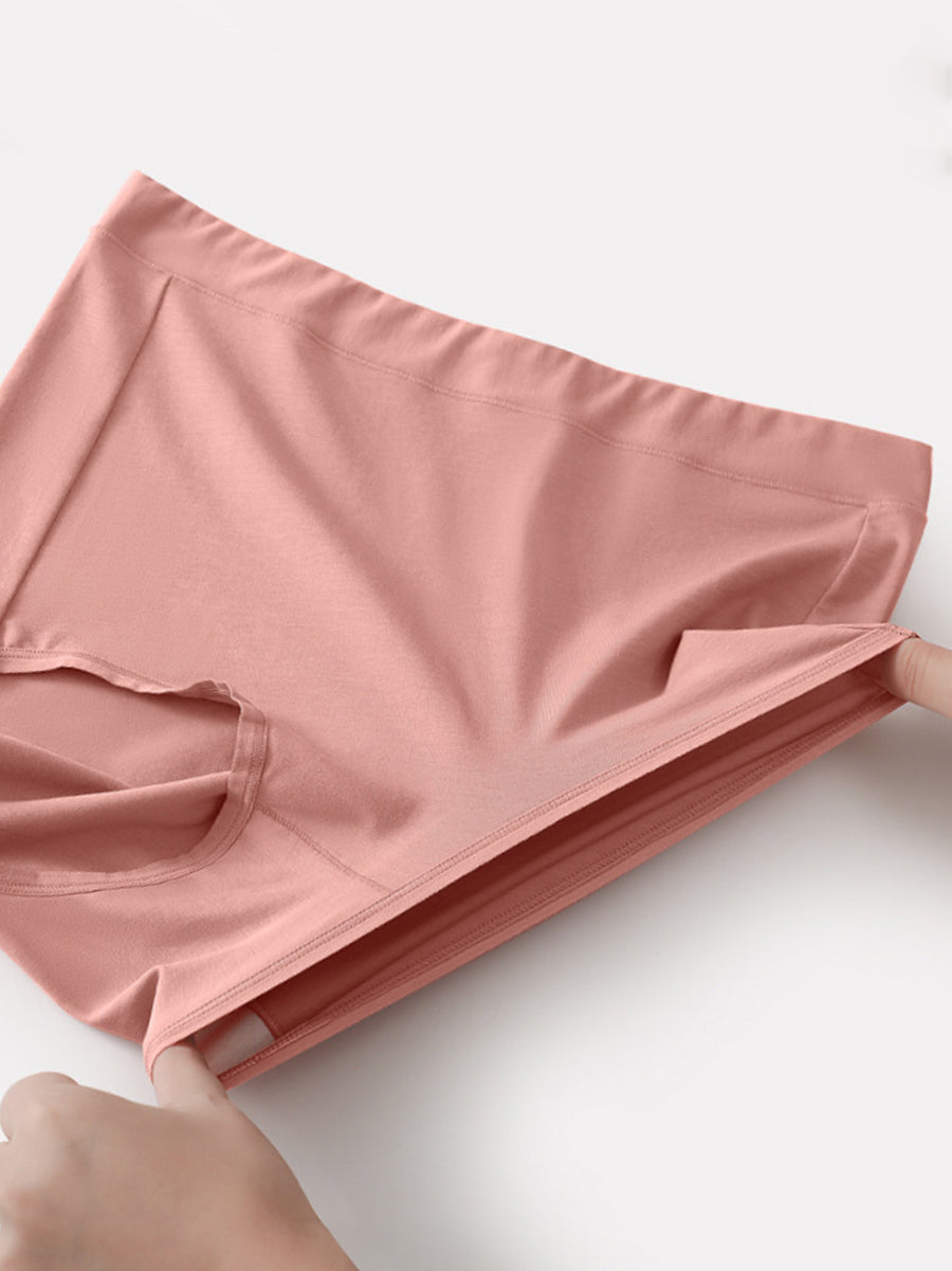 6 Pieces Women High Waist Pure Color Cotton Underwear
