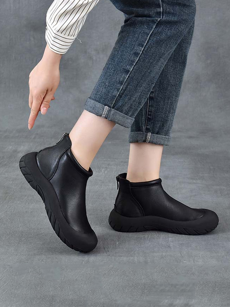 Women Autumn Genuine Leather Ankle Boots