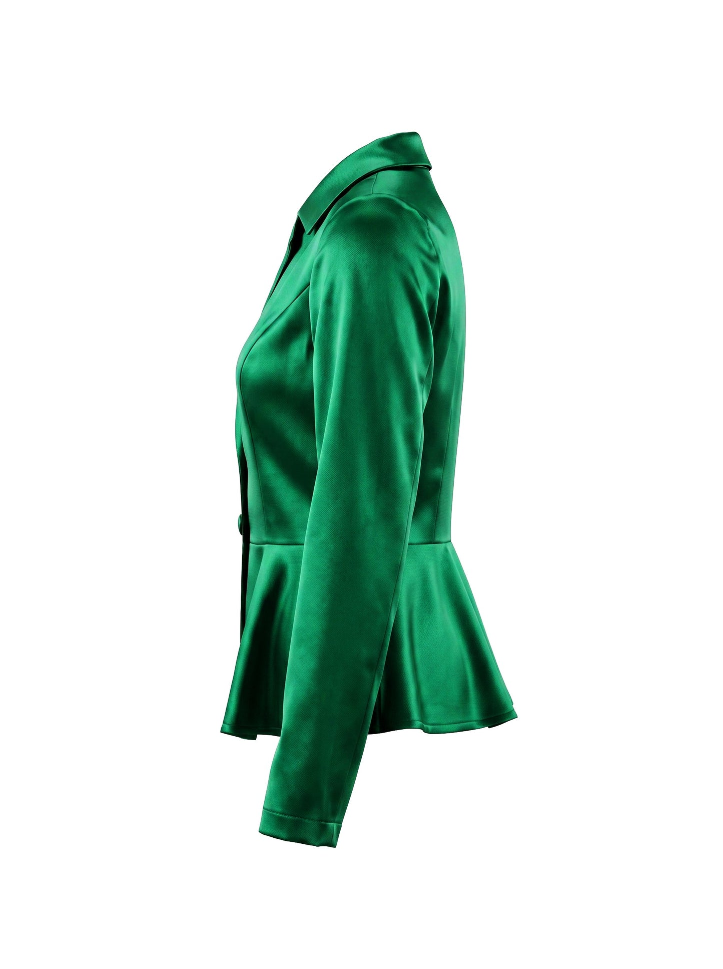 Elasticated Waist High Waisted Buttoned Contrast Color Ruffled Split-Joint Lapel Blazer Blouses&Shirts Tops