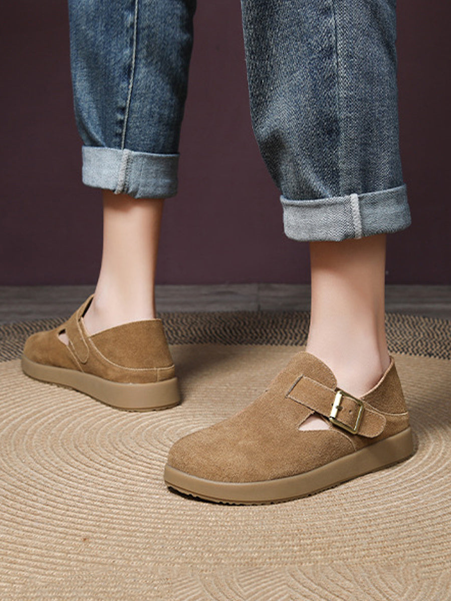 Women Casual Genuine Leather Flat Shoes