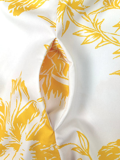 Loose Sleeveless Flower Print Pleated Pockets Spaghetti-Neck Jumpsuits