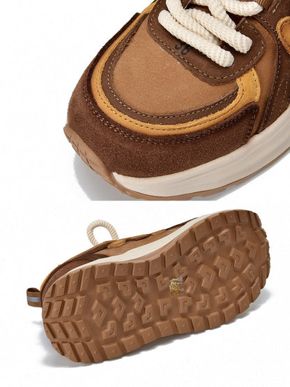 Women Casual Colorblock Leather Platform Shoes