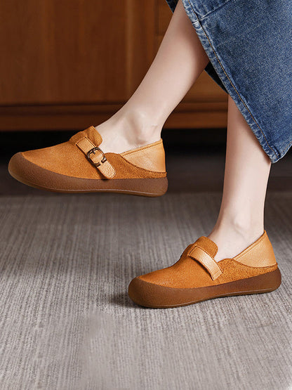 Women Autumn Vintage Leather Flat Shoes