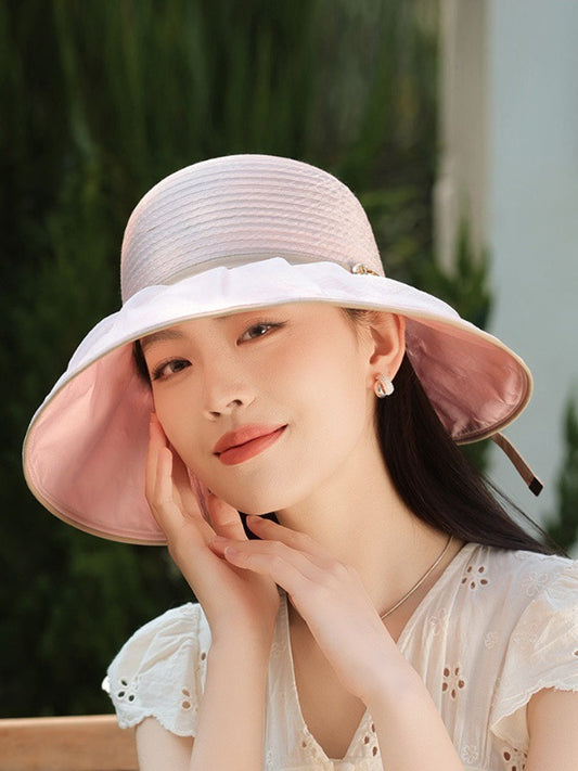 Women Summer Casual Beathable Sunproof Bow Hat