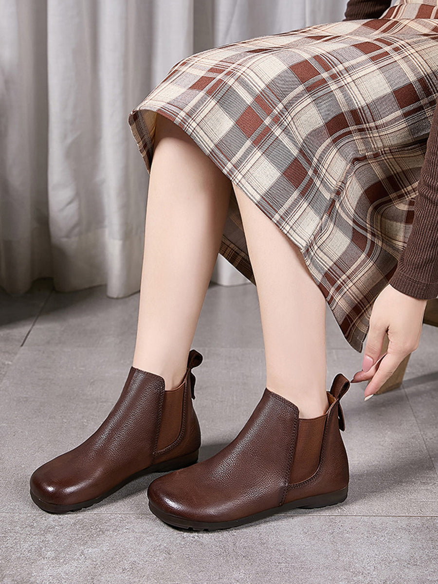 Women Autumn Genuine Leather Ankle Boots