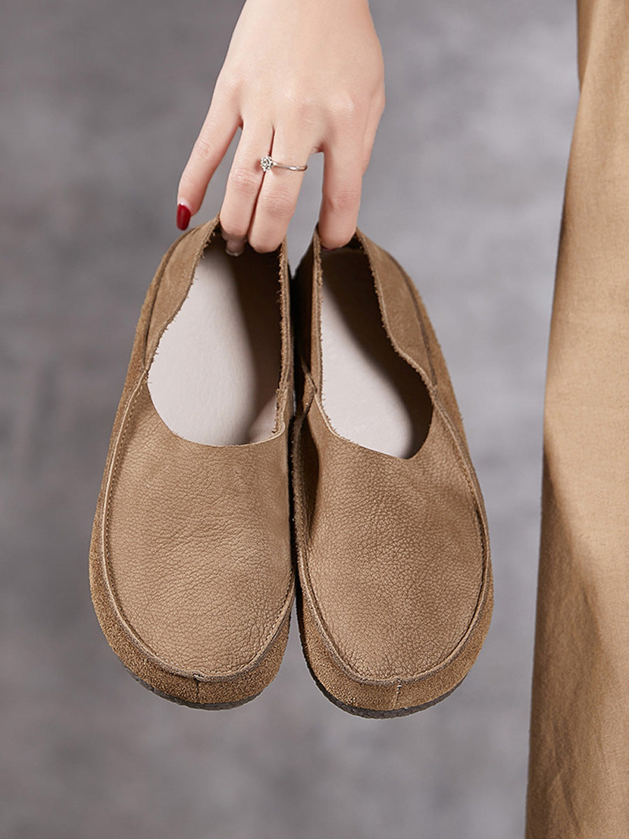 Women Summer Genuine Leather Flat Shoes