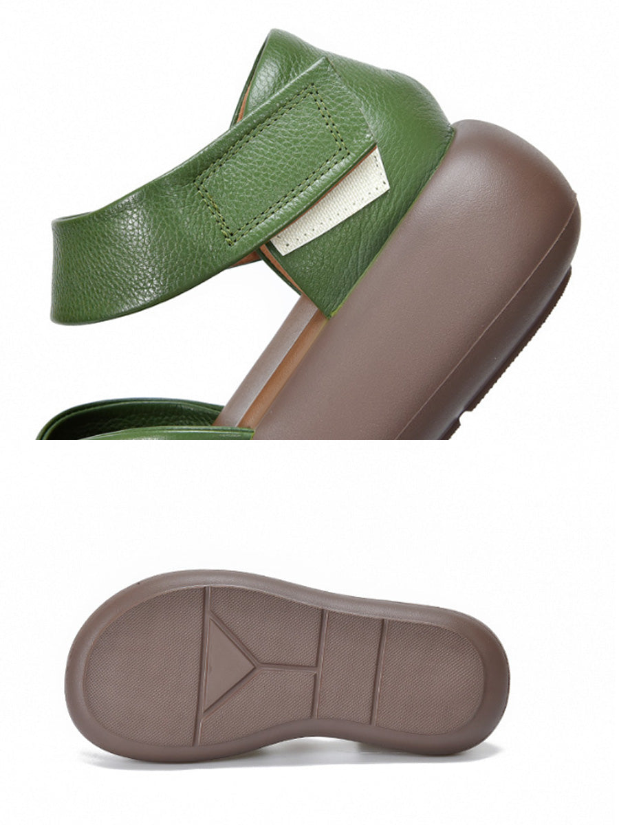 Women Casual Summer Genuine Leather Platform Sandals