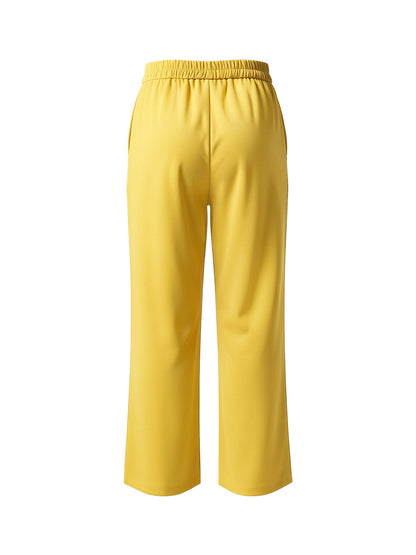 High Waisted Contrast Color Pockets Striped Pants Trousers